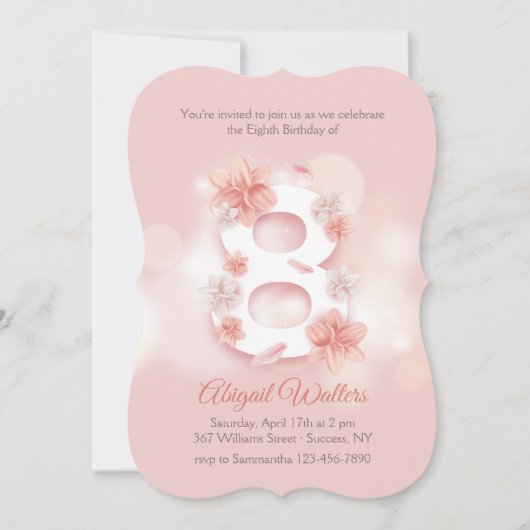 Floral 8 uitnodiging (Voorkant)