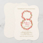Floral 8 Uitnodiging (Voorkant / Achterkant)