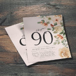 Floral 90th Birthday Budget Invitation Flyer<br><div class="desc">Vier uw speciale dag in stijl met deze mooie, budgetvriendelijke florale uitnodigingsflyer. Perfect voor elk 90ste verjaardagsfeest, dit levendige ontwerp heeft kleurrijke bloemen met een moderne twist. Elk detail kan worden aangepast aan creëer, de perfecte look voor uw evenement. Deel de vreugde van uw mijlpaal verjaardag met familie en vrienden...</div>