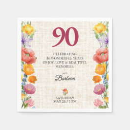 Floral 90th Birthday Party - Chic Linen Garden Servet