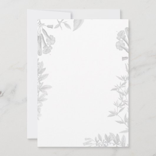 Floral 90th Birthday White Gold Botanical Custom Kaart (Achterkant)