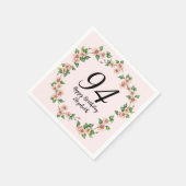 Floral 94th Birthday Pretty Blush Pink Servet (Hoek)