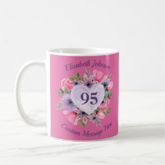 Floral 95th Birthday Mok voor vrouwen