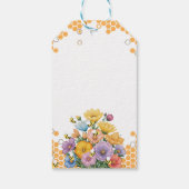 Floral A Sweet Honey Bee Baby shower Invitation Cadeaulabel (Achterkant)