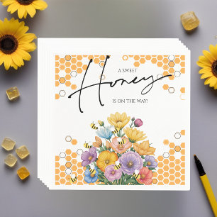 Floral A Sweet Honey Bee Baby shower Invitation Servet