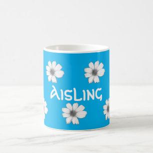 Floral Aangepast lichtblauw Koffiemok