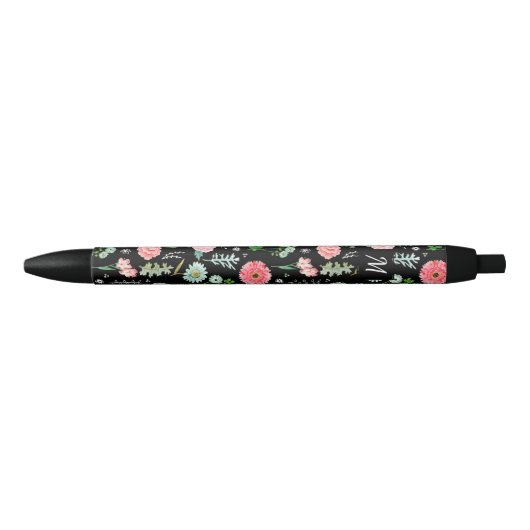 Floral | Aangepast monogram | Pen (Voorkant)