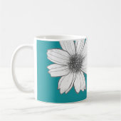 Floral aangepaste naam Blauwgroen Koffiemok (Links)