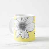 Floral Aangepaste naam Geel Koffiemok (Voorkant links)
