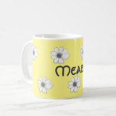Floral Aangepaste naam Geel Koffiemok (Voorkant links)