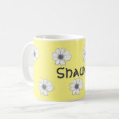 Floral Aangepaste naam Geel Koffiemok (Voorkant links)
