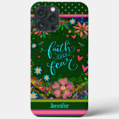 Floral aangepaste naam  geloofscitaat Case-Mate iPhone case (Achterkant)