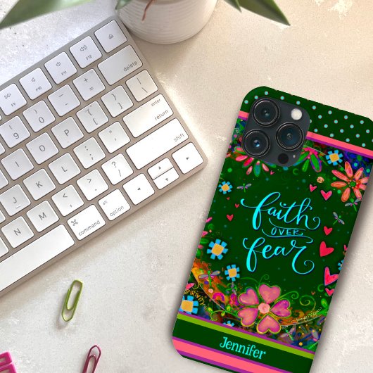 Floral aangepaste naam  geloofscitaat Case-Mate iPhone case