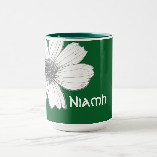 Floral Aangepaste naam groen Mok (Midden)