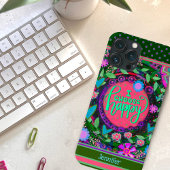 Floral aangepaste naam Happy Quote Case-Mate iPhone Case