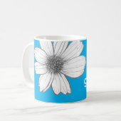 Floral Aangepaste naam Licht Blauw Koffiemok (Voorkant links)