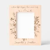 Floral Aangepaste Naam Paar Kerstfoto Keepsake Gegraveerde Lijstjes (Voorkant)