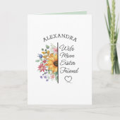 Floral Aangepaste Naam Tekst Verjaardag of elke ge Kaart (Voorkant)