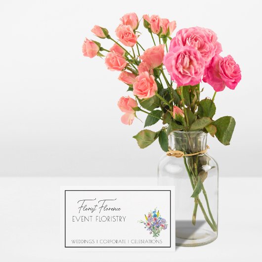 Floral  aangepaste QR-code Visitekaartje