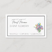 Floral  aangepaste QR-code Visitekaartje (Voorkant)