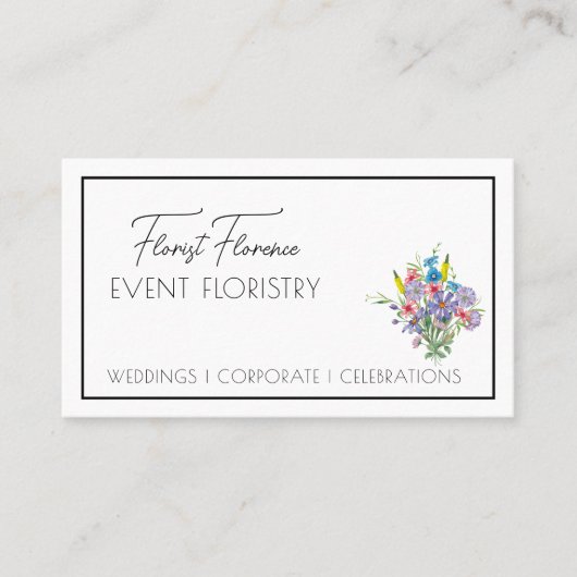 Floral  aangepaste QR-code Visitekaartje (Voorkant)