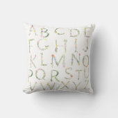 Floral ABC Alphabet Nursery Kussen (Voorkant)