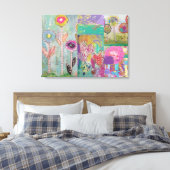 Floral Abstract 5 Canvas Print (Insitu (Slaapkamer))