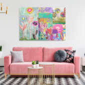 Floral Abstract 5 Canvas Print (Insitu (Woonkamer))