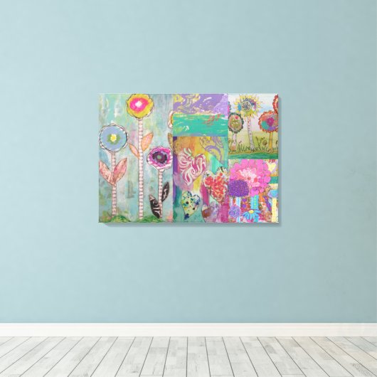 Floral Abstract 5 Canvas Print (Insitu (Houten vloer))