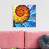 Floral Abstract Art Black en White Canvas afdrukke (Insitu (Woonkamer))
