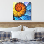 Floral Abstract Art Black en White Canvas afdrukke (Insitu (Slaapkamer))