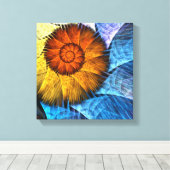 Floral Abstract Art Black en White Canvas afdrukke (Insitu (Houten vloer))