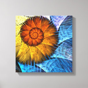 Floral Abstract Art Black en White Canvas afdrukke Afdruk