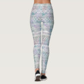 Floral Abstract Aztec Tribal Paars Blue Pattern Leggings (Achterkant)