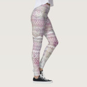 Floral Abstract Aztec Tribal Paars Roze Patroon Leggings (Rechts)