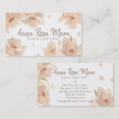 *~* Floral Abstract Beige Perzik Zachte Waterverf Visitekaartje (Voorkant / Achterkant)