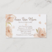*~* Floral Abstract Beige Perzik Zachte Waterverf Visitekaartje (Achterkant)