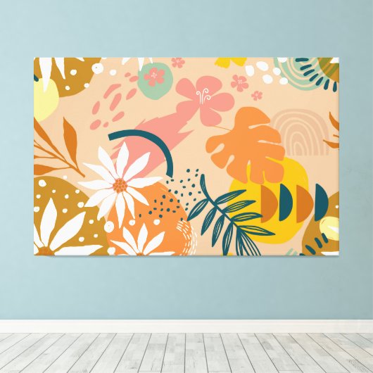 Floral Abstract Canvas afdrukken (Insitu (Houten vloer))