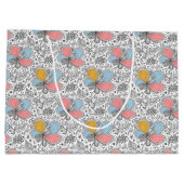 Floral Abstract Doodle Art Style Pink Blue Yellow Groot Cadeauzakje (Achterkant)