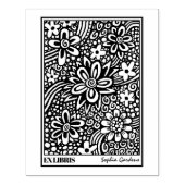 Floral Abstract Ex Libris Rubber Stempel (Afrduk)