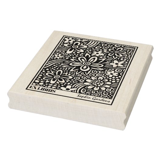 Floral Abstract Ex Libris Rubber Stempel (Stempel)