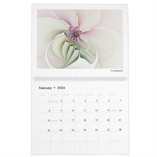 Floral Abstract Fractal 2026 Kalender (Feb 2026)
