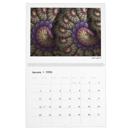 Floral Abstract Fractal 2026 Kalender (Jan 2026)