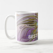 Floral Abstract fractal met roze en gouden beste m Koffiemok (Links)