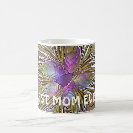 Floral Abstract fractal met roze en gouden beste m Koffiemok (Center)