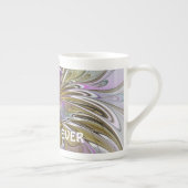 Floral Abstract fractal met roze en gouden beste m Porselein Kop (Rechts)