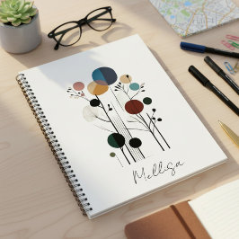 Floral abstract geometrical pattern notebook notitieboek