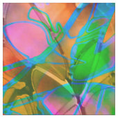 Floral Abstract Glas in lood Stof (Swatch)