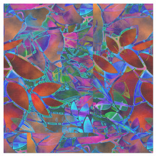 Floral Abstract Glas in lood Stof