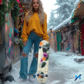 Floral Abstract Grid Schaats Deck Persoonlijk Skateboard